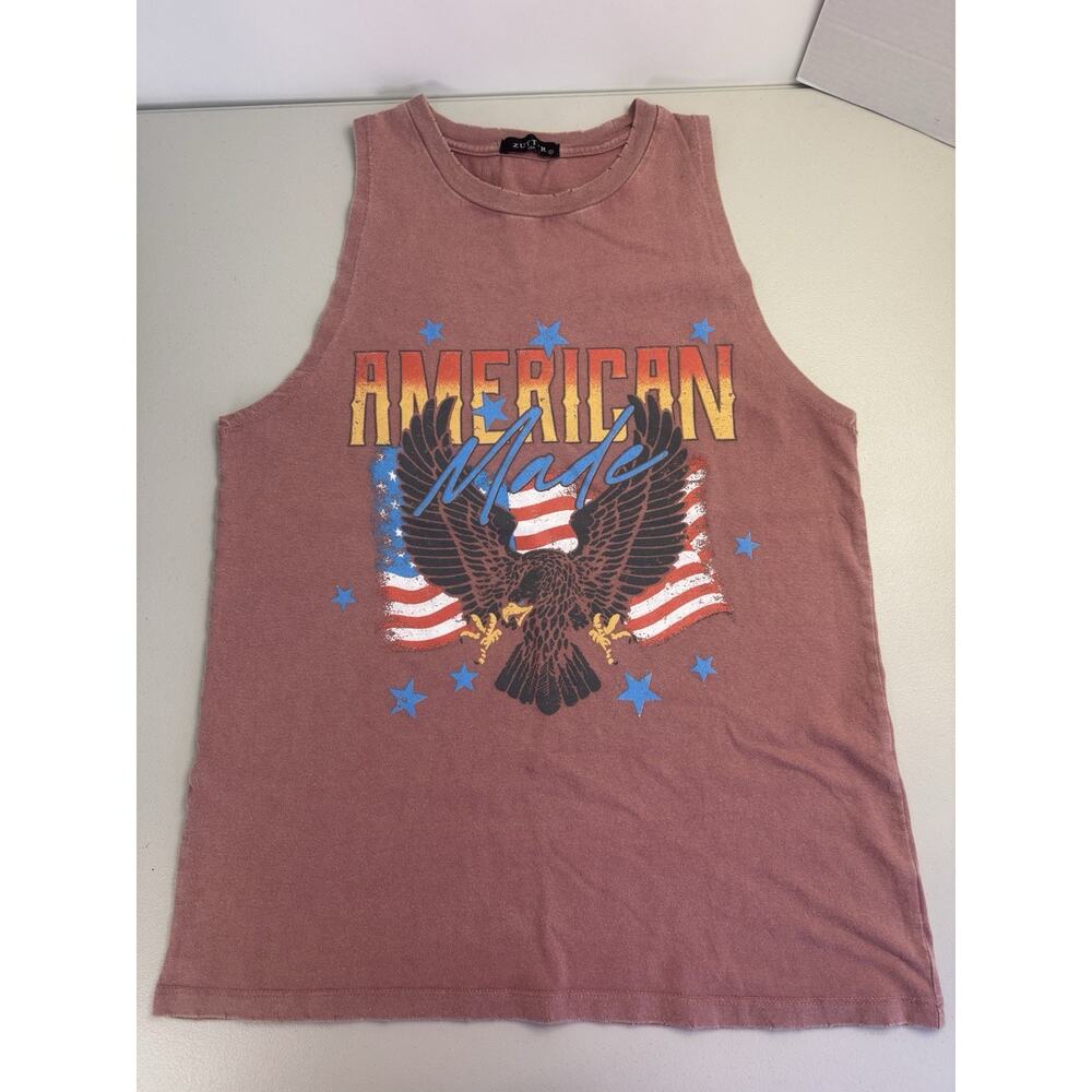 Lot of 2 Zutter Graphic Muscle Tanks American Made and Free Bird America - Picture 12 of 13
